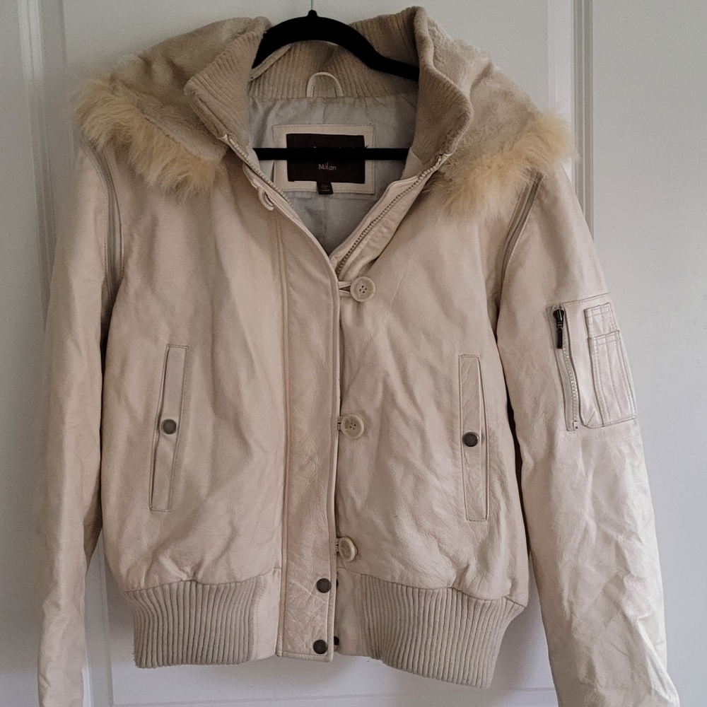 Sergio Beninni off-white leather jacket/vest
